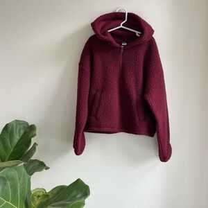 Old Navy Girls Burgundy 1/4 Zip Fleece
